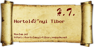 Hortolányi Tibor névjegykártya